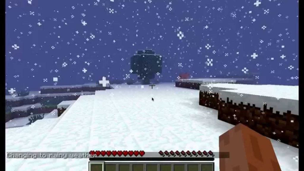Снегопад в игре Майнкрафт