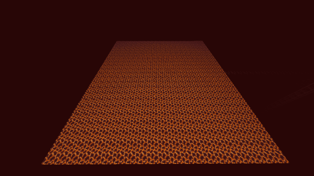 Ферма золота Minecraft - проставляем блоки магмы квадратом